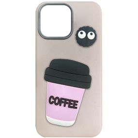 Чехол TPU Leather Toys для Apple iPhone 16 Pro (6.3") Coffee / Pink
