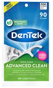 Флоc-зубочистки DenTek Triple Clean Floss Picks потрійне очищення, 90 шт.