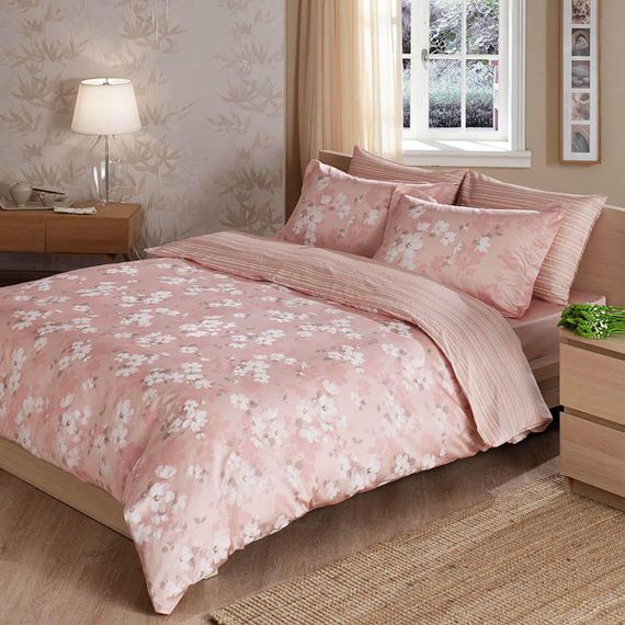 Постельное белье TAC Satin Deluxe 200×220 см Shadow Pembe