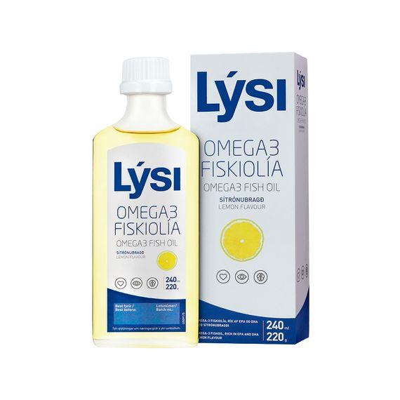 Омега-3, Риб&#39;ячий жир, Omega-3 Fish Oil, LYSI, жирні кислоти EPA/DHA, смак лимона, 240 мл