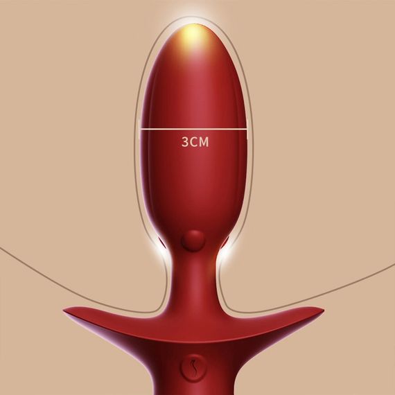 Анальна вібропробка з ротацією UPKO з натуральним лисячим хвостом і пультом, білий, 6,6 х 3 см Sex Aura | Зображення 6