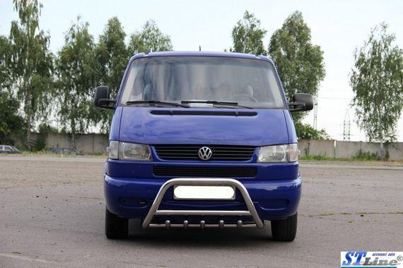 Кенгурятник WT003 (нерж) 50мм, с надписью для Volkswagen T4 Transporter | Зображення 2