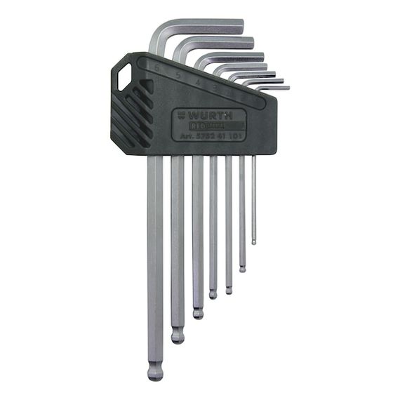 Набір ключів Г-подібних HEX з кулькою, 7 шт., RED STRIPE