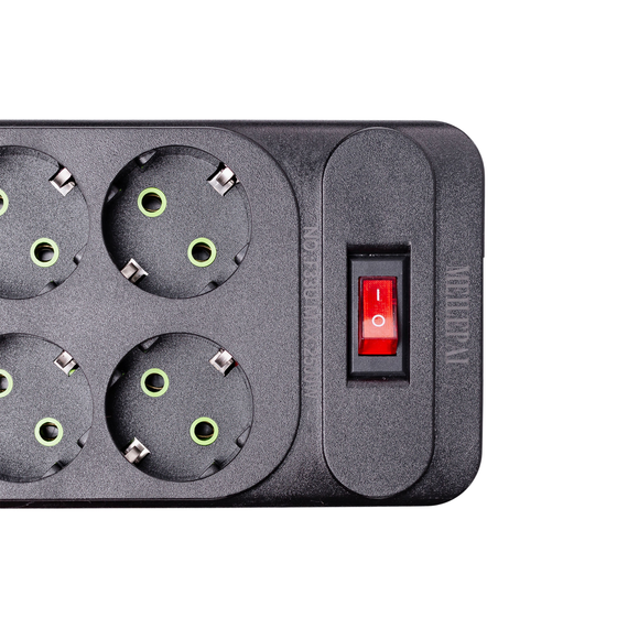 Сетевой фильтр удлинитель 3 м на 6 розеток 4 USB 2 Type-C и кнопкой выключения HP-5-15 | Зображення 3