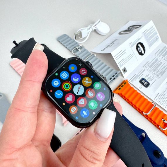Розумний годинник Smart Watch 10 + 8 ремінців (Сірий) UA | Зображення 3