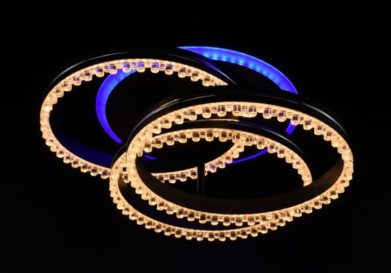 Люстра світлодіодна стельова LED світильник для квартири на стелю лед 26529 Чорний 16х43х43 см. | Зображення 9