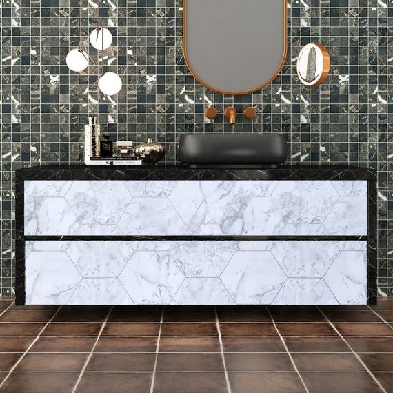 Самоклеюча плівка сірий мармур срібні соти 0,45х10м SW-00001213 | Зображення 4