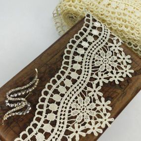 (1 метр) Кружево макраме  9см Цвет - Молочный (14М-L0460-2)