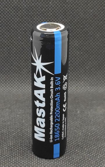 Аккумулятор Li-ion MastAK 18650 3.6v 2200mAh с защитой (1шт) | Зображення 2