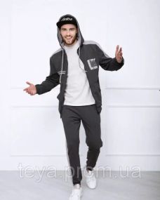 Спортивний костюм колір темно-сірий розміри S, XXL, XL, 3XL, L, M FI_004544