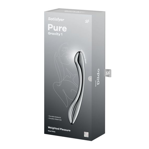 Металевий дилдо Satisfyer Pure Gravity 1, двосторонній, можна нагрівати й охолоджувати, 939 г | Зображення 4