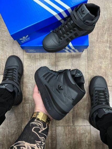 Чоловічі кросівки A-d-i-das Forum 84 High Dark Grey Black весна / літо / осінь | Зображення 9