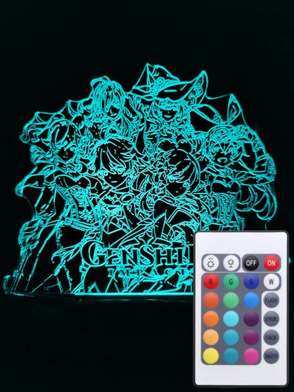 Акриловый светильник-ночник с пультом 16 цветов Genshin 4 tty-n000931