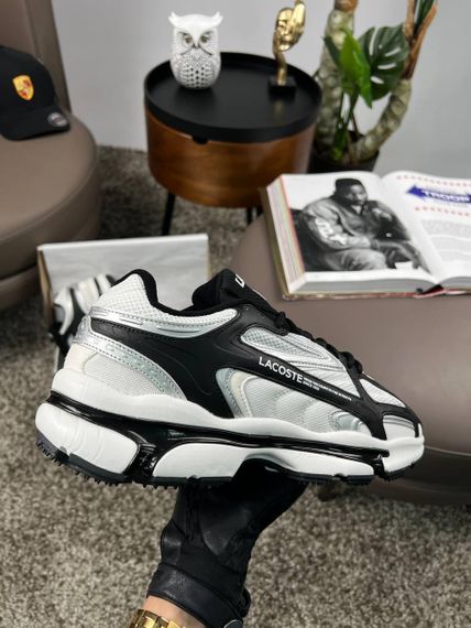 Мужские кроссовки Lacoste L003 2K24 PRM White Black Silve (текстиль) A4390 42 26,5