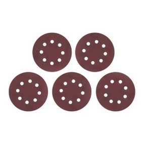 Круг наждаковий самоклейний 125 мм з отворами, папір класу С, К600, 5 од. INTERTOOL BT-0594