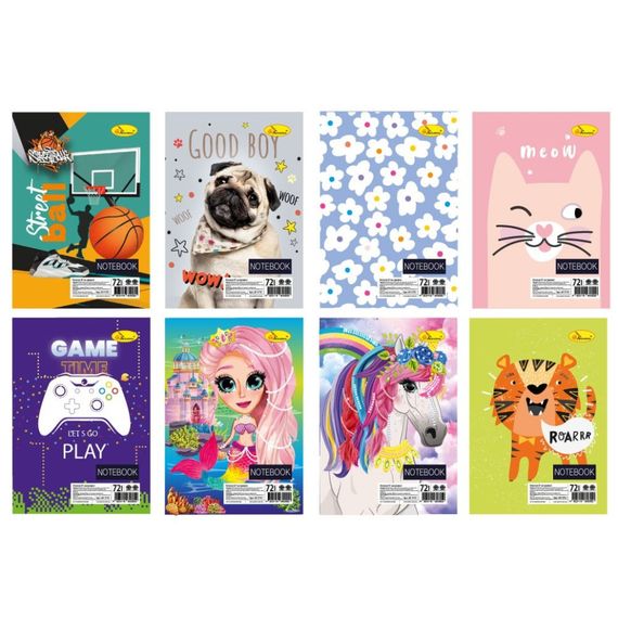 Блокнот дитячий А7 АП-1715 на пружині 72 аркушів, асортимент