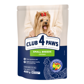 Сухий корм Club 4 Paws Premium Adult Small Breeds для собак мініатюрних порід, курка 400г