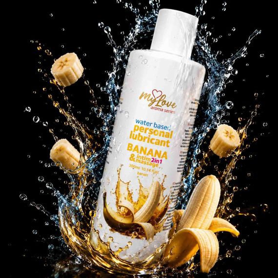 2в1 лубрикант та масажний гель - MyLove Aroma Series Intim&Massage Banana, 300 мл Sex Aura | Зображення 1