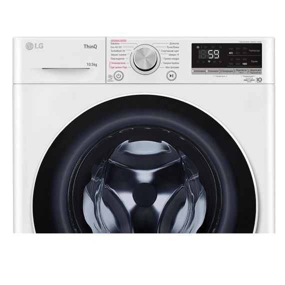 Пральна машина LG фронтальна, 10,5кг, 1400, A+++, 57см, дисплей, пара, інвертор, білий (F4V5RS0WW) | Зображення 9