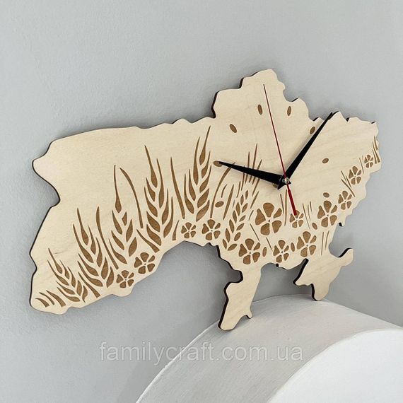 Настінний годинник Карта України з фанери Патріотичний дерев'яний годинник | Зображення 4