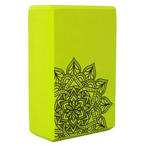 Блок для йоги и растяжки MS 0858-5 с рисунком Зелёный