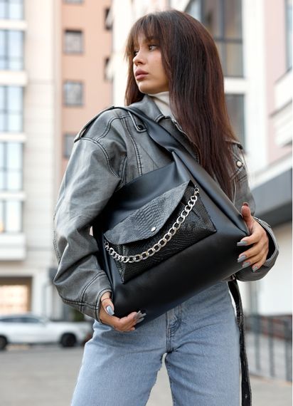 Сумка жіноча Sambag HOBO BLISS Чорна 34 х 31 х 12 см (53453070) | Зображення 9