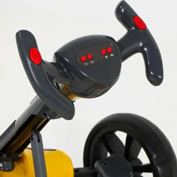 Дитячий електромобіль GO KART F1 жовтий з пультом і Bluetooth 390 Вт • Дитячий електрокарт GO KART F1 на акумуляторі з EVA-колесами, музикою та пультом керування жовтий | Зображення 3