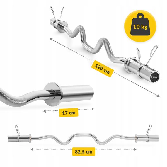 Гриф для штанги олімпійський Z-подібний 4FIZJO 120 см 50 мм (P-5905973401210) | Зображення 4