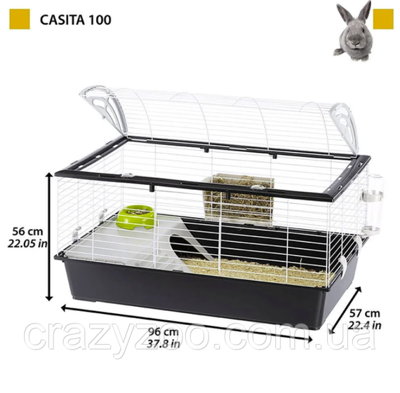 Клетка для кроликов и морских свинок Ferplast Casita 100 синяя 95х57х56 см 57066170 | Зображення 1