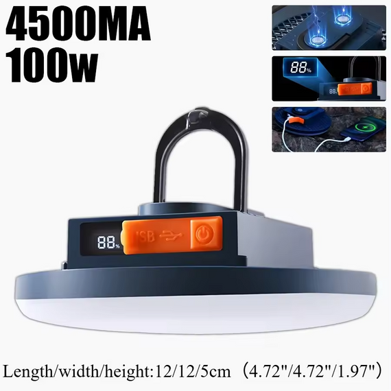Ліхтар кемпінговий F4-125 мм 4500 mAh лампа на акумуляторі з функцією powerbank | Зображення 1
