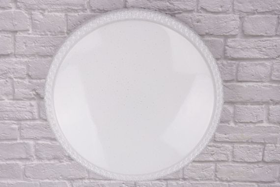 Сучасний круглий світильник стельовий LED для кімнати кухні ванної з пультом 25708 Білий 6х39х39 см. | Зображення 2