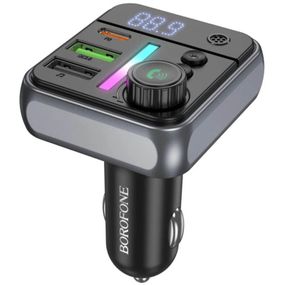 АЗУ FM модулятор Borofone BC50 Ascenso PD20W+QC3.0 total 38W (2USB-A/1C) Black