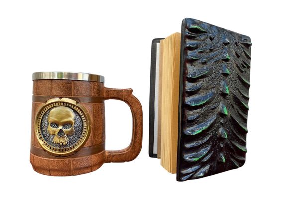Подарунковий набір Кухоль 3D Череп Gold Rose та Блокнот 3D «Око Лісового Дракона» | Зображення 1