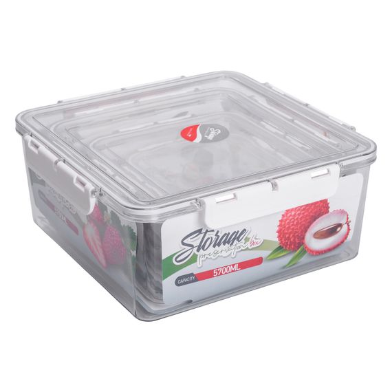 Набір харчових контейнерів для їжі 4 шт 0.7/1.7/3.3/5.7 л на засувках HP-27-4 | Зображення 5