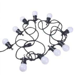 Гірлянда лампочки вулична, Белт-лайт, 5 метрів, 10 матових ламп, теплий білий, 5см лампочка