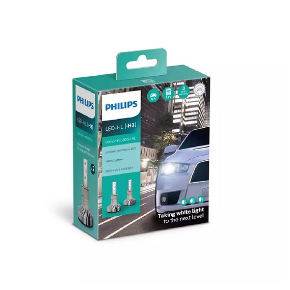 Комплект світлодіодних ламп PHILIPS H3 11336U50CWX2 LED Ultinon Pro5000 +160% 12/24V | Зображення 1