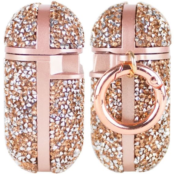 TPU чохол Bling World Rock Diamond для навушників AirPods 1/2 Рожевий | Зображення 2