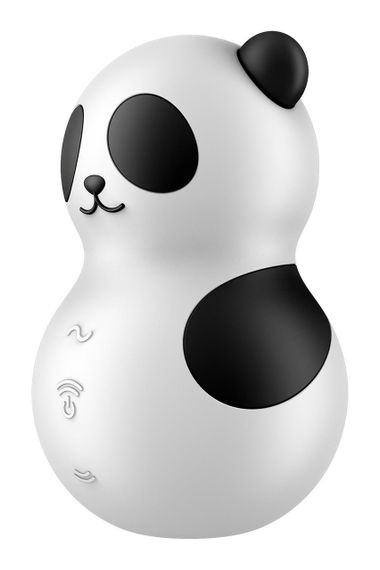 Вакуумный стимулятор с вибрацией Satisfyer Pocket Panda черно-белый, 8.9 см Sex Aura | Зображення 2