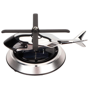 Автомобільний ароматизатор на сонячній батареї Вертоліт із обертовими лопатями, срібло