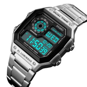 Годинник чоловічий тактичний Skmei Ripple Silver 1335S