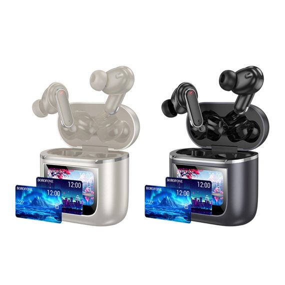 Бездротові навушники BOROFONE BW67 Gorgeous true wireless ANC+ENC noise reduction touch screen BT headset Champagne Gold | Зображення 3