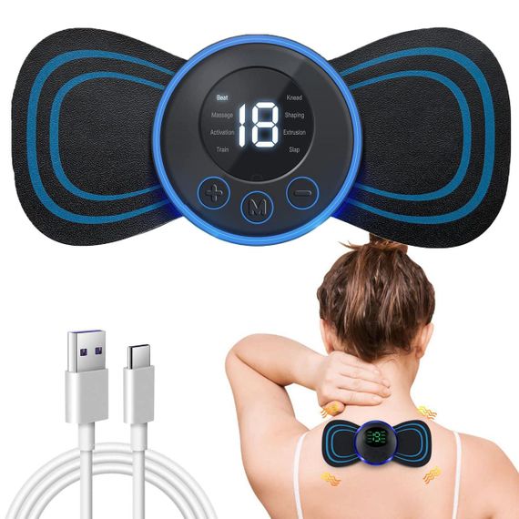 Імпульсний масажер міостимулятор EMS / Електростимулятор для м'язів / Масажер метелик