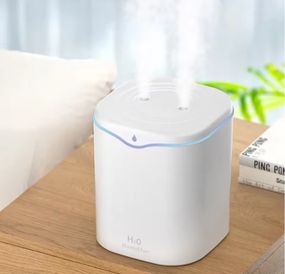 Ультразвуковий зволожувач повітря на 2 л з подвійним розпиленням та USB-живленням