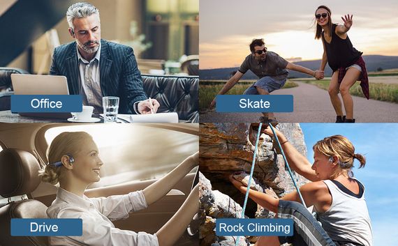 DG06 Наушники с костной проводимостью Беспроводная гарнитура Bluetooth 5.0 Водонепроницаемые | Зображення 5