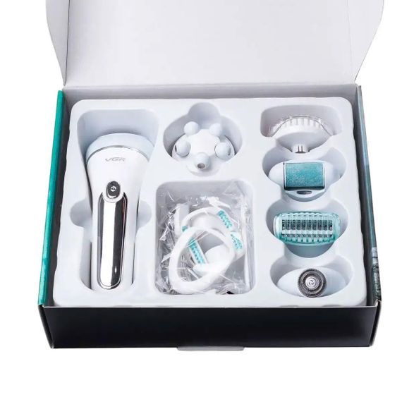 Беспроводной эпилятор для лица и тела для женщин 6 в 1 домашний триммер для волос USB VGR HP-V-733-BL | Зображення 7