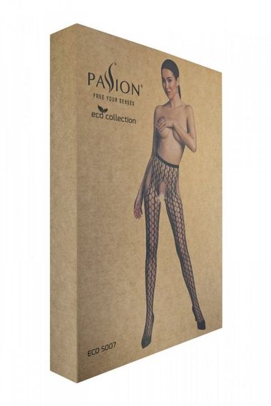Еротичні колготки-бодістокінг Passion ECO S007 black | Зображення 5
