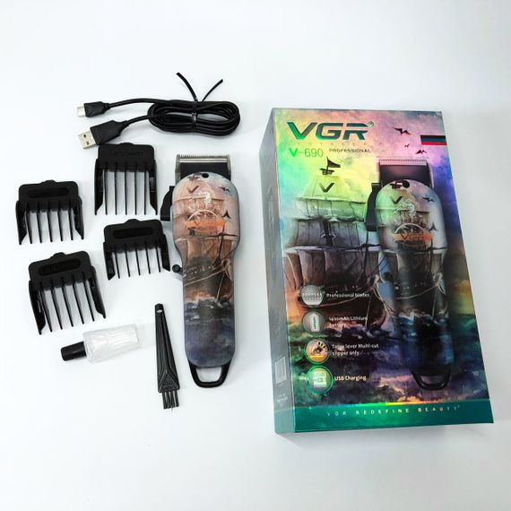 Акумуляторна машинка для стрижки VGR V-690 від USB Нержавіюча сталь, підстригальна машинка | Зображення 9