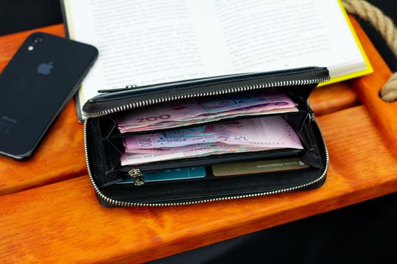 Чорний чоловічий гаманець-клатч на блискавці з натуральної шкіри Marco Coverna MC-802-1 | Зображення 9