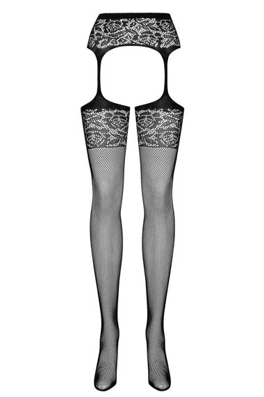 Сітчасті колготки-стокінги Obsessive Garter stockings S500 Чорний S/M/L | Зображення 2