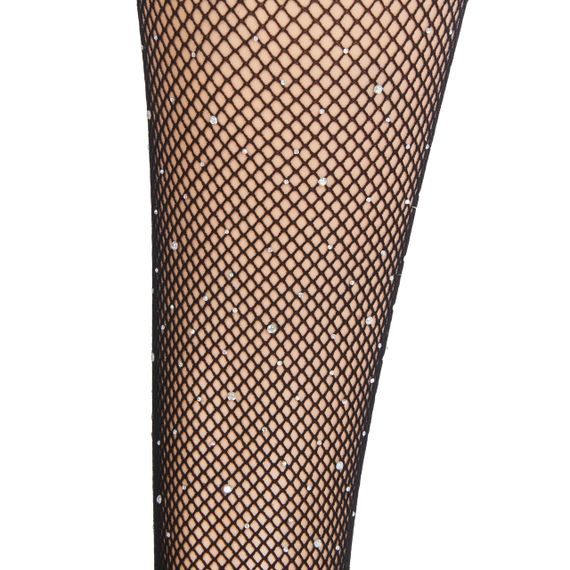 Панчохи чорні в сіточку зі стразами Star Night на силіконовій стрічці, XS/M sexstyle | Зображення 5